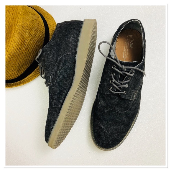 Toms Other - TOMS Grey Plaid Oxfords lace up casual shoes s.13